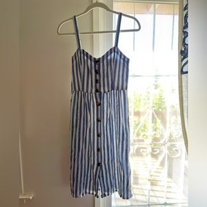 Striped Abercrombie midi blue dress size Small